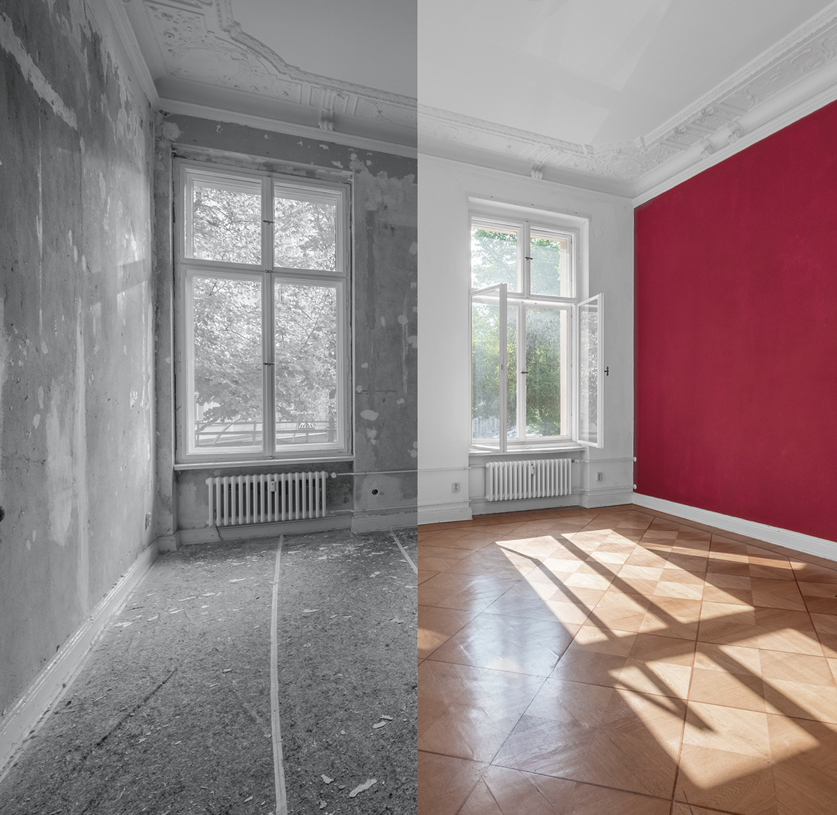 Re-design riqualificazione interni prima dopo Indovino Impresa